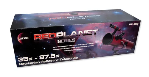Miniatura 3 de Carson Red Planet - Telescopio reflector newtoniano de 35-3.071 x 2.992 in (RP-100), rojo