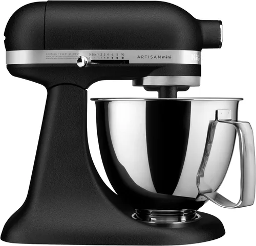 KitchenAid Artisan Mini Batidora de Pie con Cabezal Inclinable de 3.5 Cuartos - KSM3316X - Negro Hierro Fundido Imperial Black