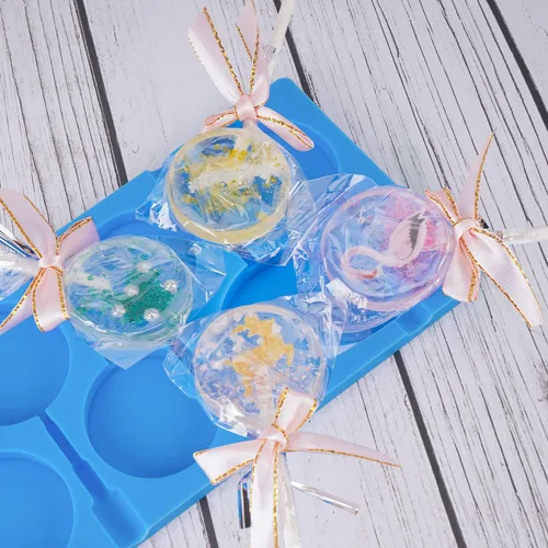 Miniatura 3 de Beasea Molde grande para piruletas, 6 cavidades de silicona, moldes de lechón, moldes de caramelo duro para chocolate, dulces, hielo, paletas