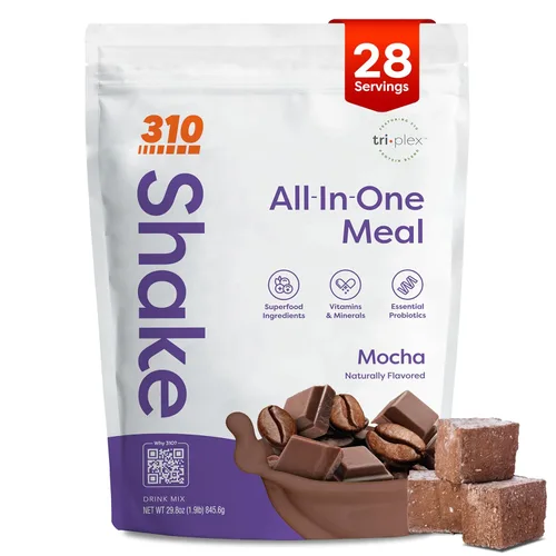Miniatura 12 de 310 Nutrition Batido en polvo todo en uno de reemplazo de comidas, mezcla de batidos de proteínas a base de plantas con alta fibra, probióticos