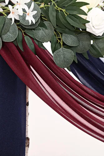 Miniatura 4 de 2 paneles de cortinas de arco de boda de 20 pies sin arrugas, tela drapeada, ligeramente brillante para decoración de ceremonia de boda, recepción