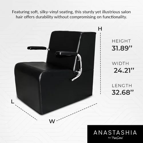 Miniatura 3 de Chromium PureSana - Silla secadora de pelo con plataforma de vinilo, color negro