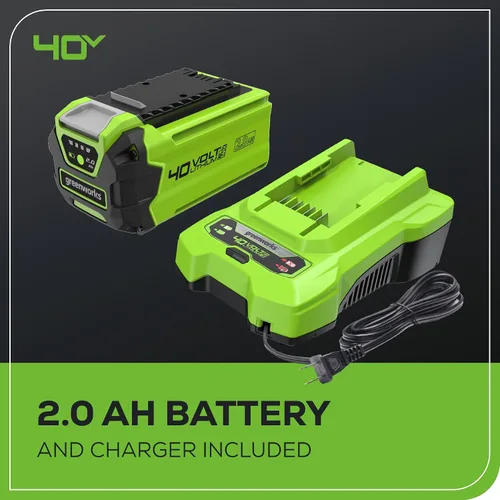 Miniatura 7 de Greenworks Soplador/barredora de hojas de 40 V, 150 MPH / 135 CFM, ligero, silencioso, con batería de 2.0 Ah y cargador, perfecto para el cuidado