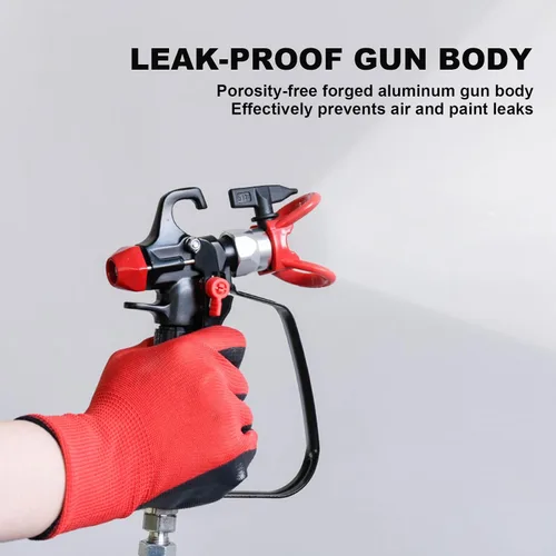 Miniatura 2 de AEROPRO Tools Pistola pulverizadora de pintura sin aire con 5 puntas de pulverización y 10 filtros, junta giratoria de alta presión de 3600 PSI, kit