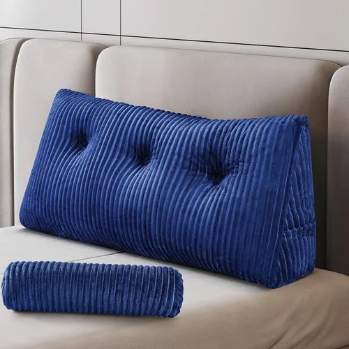 Miniatura 18 de Z-hom Almohada de cuña grande para cabecero, almohada triangular para cabecero tamaño king, almohada de lectura para cama con una almohada enrollada