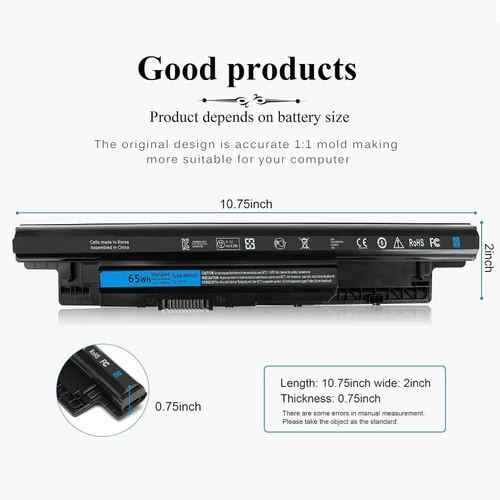 Miniatura 2 de Batería MR90Y de 65WH para Dell Inspiron 17 5000 Series 15 3521 3543 3421 3542 3537 3878 5721 5537 i3531 i3531-1200bk 17-3721 17-5537 748 1 7-5749