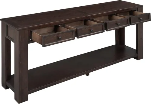 Miniatura 12 de Merax Sofa Table with Storage Drawers and Bottom Shelf, Rustic Console Table with Thickened Legs, Long Entryway Table for Hallway & Living Room