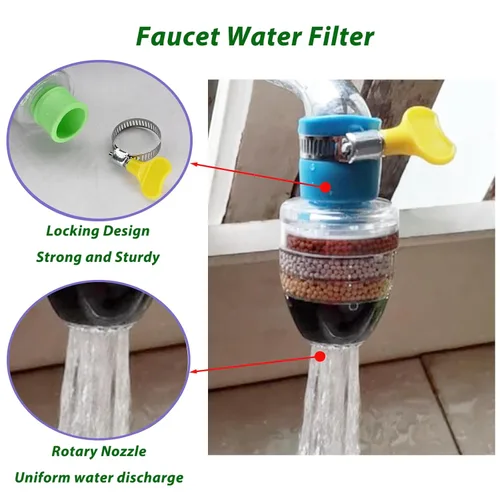 Miniatura 4 de 3 piezas de filtro de agua para grifo, filtros de cartucho de carbón activado de 6 capas, reemplazos de filtro de agua para grifo para fregadero