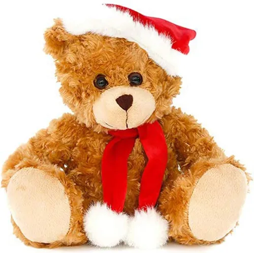 Miniatura 3 de Plushland Adorable oso de peluche de Papá Noel suave y peludo, juguetes de peluche para vacaciones, accesorios de Navidad, un regalo perfecto