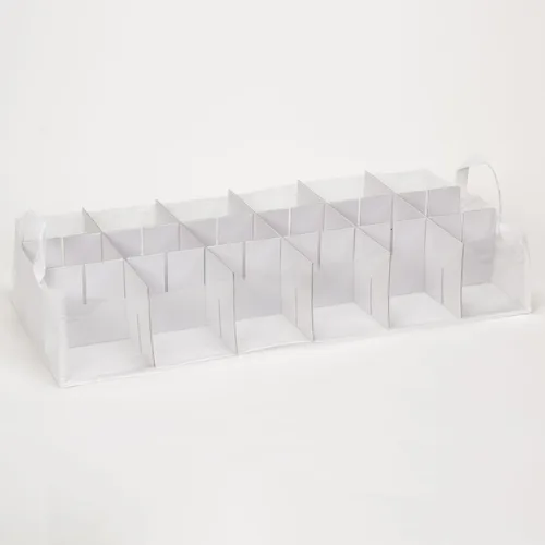 Miniatura 10 de Household Essentials Caja de almacenamiento para adornos, 36 piezas con divisores, resistente y apilable con asas y ventana de plástico