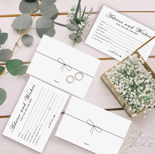 Miniatura 5 de Tarjetas de consejos y deseos para las nuevas parejas, señor y señora, novia y novio, recién casados, 50 tarjetas perfectas de consejos de boda
