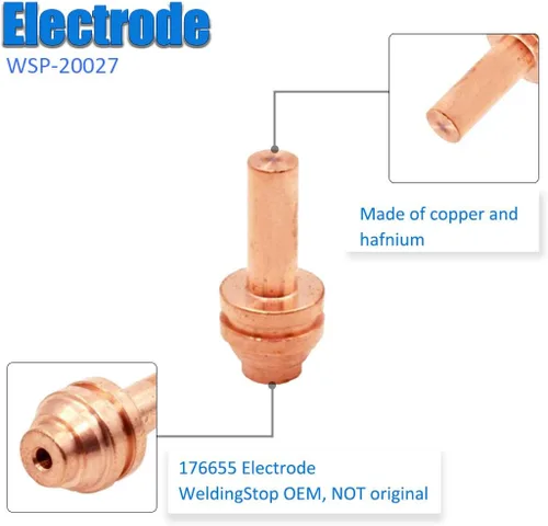Miniatura 3 de WeldingStop 176655 176656 Kit para cortador de plasma Miller Spectrum 375 X-treme ICE-25C ICE-27C Antorcha WS consumibles OEM