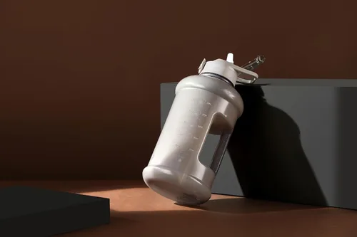 Miniatura 7 de H2O Capsule INSPO Botella de agua de medio galón con marcador de tiempo y popote. Motivacional seguidor de hidratación. Jarra grande sin BPA, segura