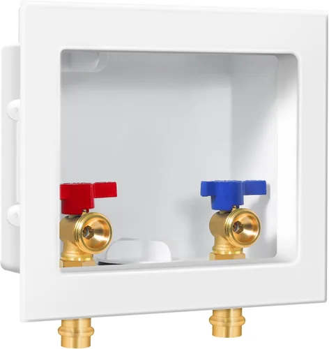 Miniatura 13 de Caja de salida a presión para lavadora, ajuste a presión de 1/2 pulgada x 3/4 pulgadas MHT con drenaje central, caja empotrada para grifo de Ajuste