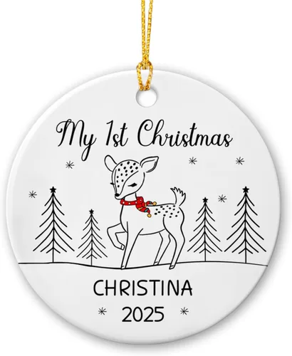 Miniatura 20 de Adorno personalizado de primera Navidad para perro, adorno de cerámica para la primera Navidad del cachorro, decoración de árbol de Navidad, adorno