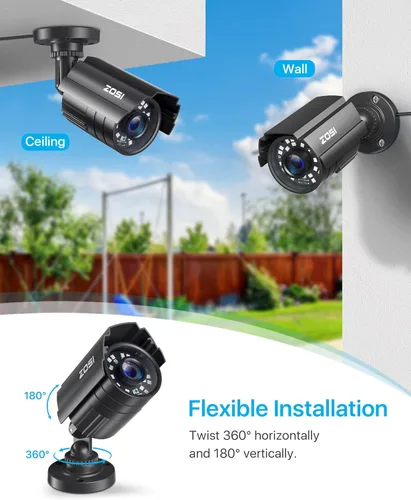 Miniatura 5 de ZOSI Sistema de cámara de seguridad CCTV 1080P HD TVI para el hogar y la oficina, cámara bnc de 2MP para exteriores e interiores, resistente a