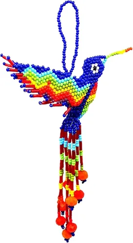 Mia Jewel Shop - Figurina colgante decorativa de colibrí | Figuras de pájaros para decoración del hogar | Adorno de vidrio checo con cuentas de