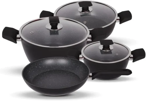 Serenk Juego de ollas y sartenes de acero inoxidable, antiadherentes, 7 piezas, utensilios de cocina no tóxicos, utensilios de cocina de inducción,