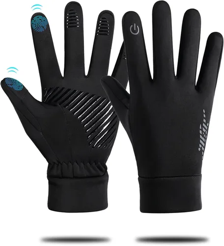 Guantes de invierno para hombre y mujer, guantes térmicos resistentes al viento, para pantalla táctil, unisex, cálidos, antideslizantes, forrados,