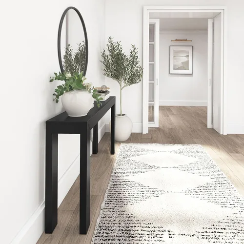Miniatura 7 de Plank+Beam Mesa consola moderna de madera maciza, 46 pulgadas, mesa de sofá, mesa de entrada estrecha para pasillo, detrás del sofá, sala de estar