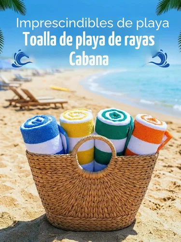 Miniatura 9 de Utopia Towels Paquete de 4 toallas de playa Cabana, juego de toallas de playa de algodón de gran tamaño de 30 x 60 pulgadas, textura suave hilado