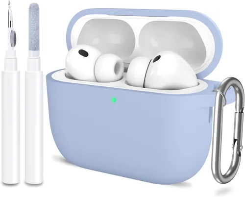 Miniatura 27 de Funda para AirPods Pro 3 con limpiador y protector de silicona suave con llavero para mujeres y hombres, funda para Apple AirPods Pro de 3ª Claro