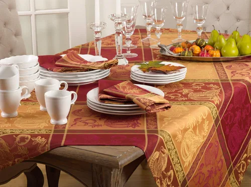 Miniatura 3 de SARO LIFESTYLE Camino de mesa jacquard de Acción de Gracias, diseño de cosecha de otoño, multicolor, 16 x 60 pulgadas