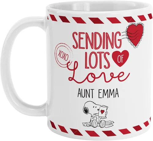 Miniatura 6 de Let's Make Memories Taza de Café Personalizada Oficial de PEANUTS - Relleno de Media Navideña de Vacaciones - Taza de Café Personalizada - Love From