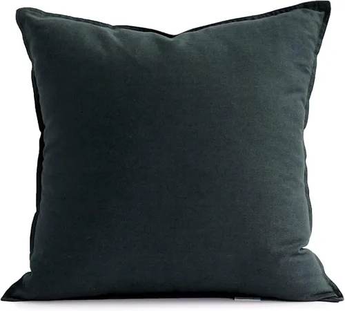 Miniatura 35 de Jeanerlor - Funda de cojín sólida de lino y algodón para decoración, de 18x18 pulgadas, funda de almohada especial para sofá, cama, silla