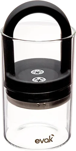 Miniatura 4 de Prepara evak vidrio contenedor de almacenamiento de alimentos con mango de tacto suave, color negro, tamaño grande, L, negro