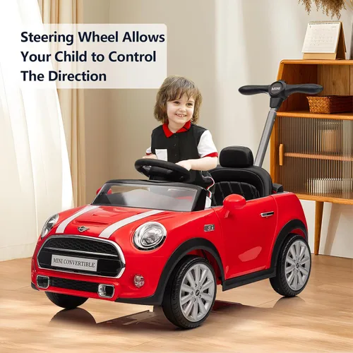 Miniatura 2 de Voupou Auto de empuje para niños, Auto de paseo, Juguete de auto de empuje para niños pequeños MINI Cooper con licencia con varilla de empuje
