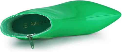 Miniatura 4 de Allegra K Botines con cremallera y tacón grueso para mujer