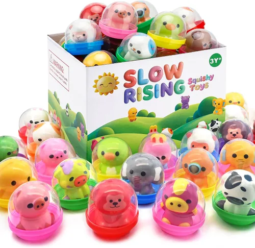 Miniatura 8 de 10 paquetes de regalos de fiesta para cestas de Pascua, juguetes esponjosos para aliviar el estrés de aumento lento para niños, bolsas de regalos