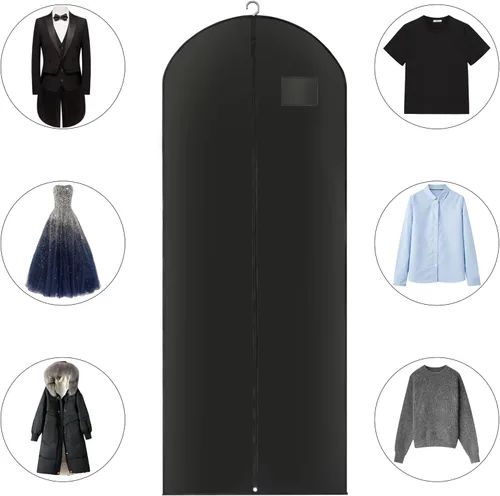Miniatura 4 de Bolsas de vestir largas negras para colgar ropa de viaje, juego de 3 bolsas portátiles de viaje de negocios para hombre, protector de ropa