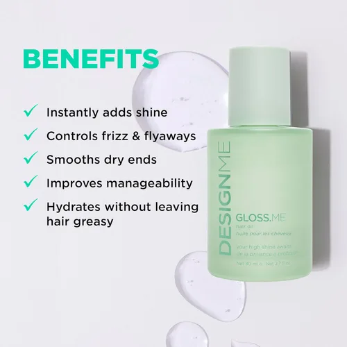 Miniatura 2 de Design.Me GLOSS.ME Hair Oil Anti Frizz Hair Serum for Women Argan Hair Oil Adds Shine, Smoothness, & Hydration Paraben & Sulfate Free Straight