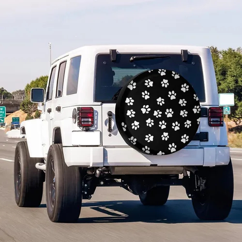 Miniatura 3 de Cubierta de neumático de repuesto con estampado de huellas de perro, para remolque, RV, SUV y muchos vehículos, 18 pulgadas