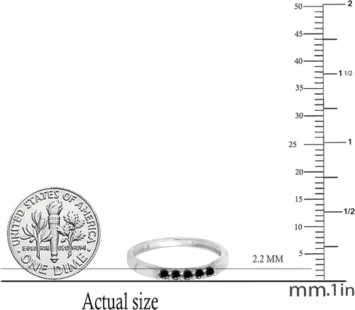 Miniatura 126 de Dazzlingrock Collection Anillo de boda redondo de 5 piedras preciosas o diamantes para mujer en oro macizo de 10 K/14 K/18 K