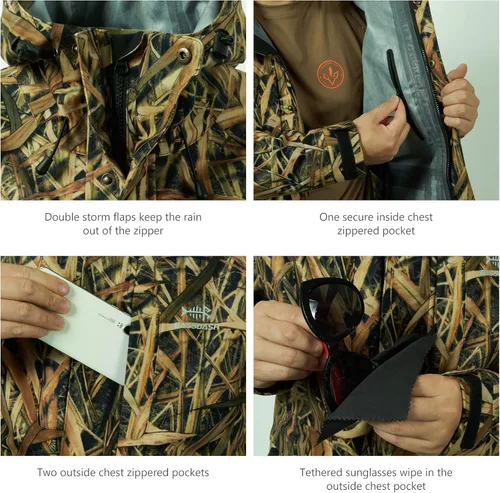 Miniatura 29 de BASSDASH Walker - Chaquetas transpirables e impermeables para pesca y caza con tela exterior silenciosa para hombres y mujeres en 7 tamaños