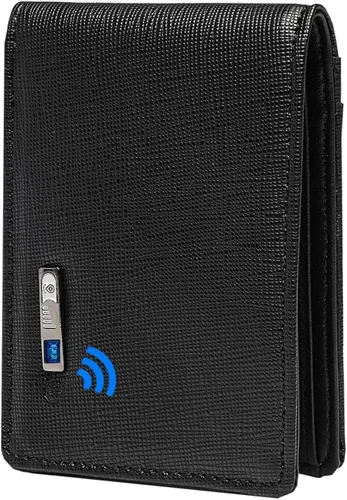 Miniatura 8 de Billetera rastreable para hombre, antipérdida, Bluetooth, rastreador y buscador, tarjeta de crédito (negro, 33)