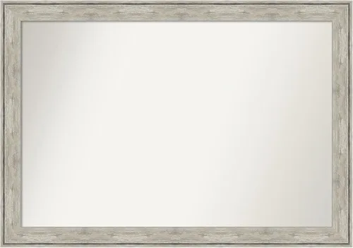 Miniatura 373 de Amanti Art Espejo de baño plateado para sobre fregadero, 28 x 47 pulgadas, espejo rectangular de plata imperial, marco de madera tradicional de gran