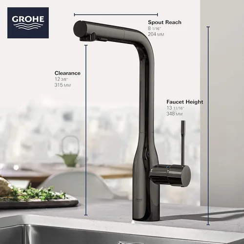 Miniatura 4 de Llave de baño de gran pico, 1 manija Essence en níquel cepillado InfinityFinish, 30271000