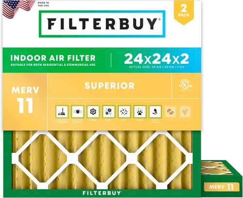 Miniatura 47 de Filterbuy Filtro de aire MERV 11 de 8 x 14 x 1 pulgadas para defensa de mascotas y alergias (paquete de 2), filtros electrostáticos plisados