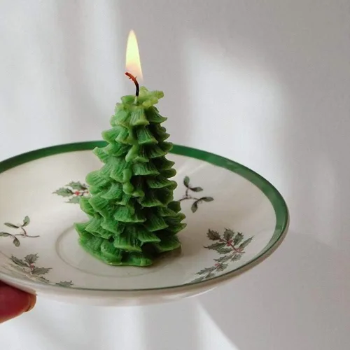 Miniatura 6 de Molde de vela de silicona para árbol de Navidad 3D para hacer velas, moldes de jabón de silicona de pino de Navidad, decoración de tartas
