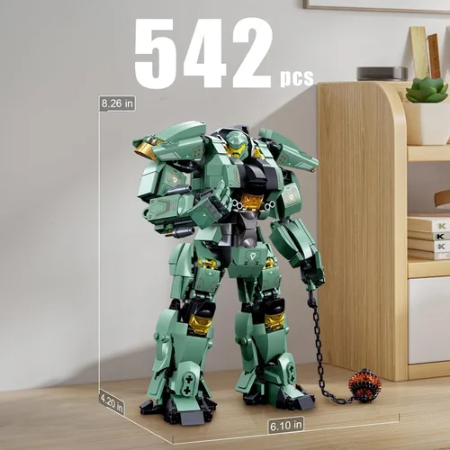 Miniatura 5 de HIGH GODO Conjunto de Bloques de Construcción de Robot Mech Transformable, Destruye Guerrero de la Ciudad Modelo de Acción Mech Kit de Construcción