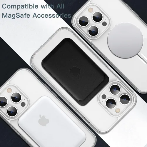 Miniatura 4 de JETech Funda magnética para iPhone 14 Pro de 6.1 pulgadas, compatible con carga inalámbrica MagSafe, a prueba de golpes, parte trasera transparente