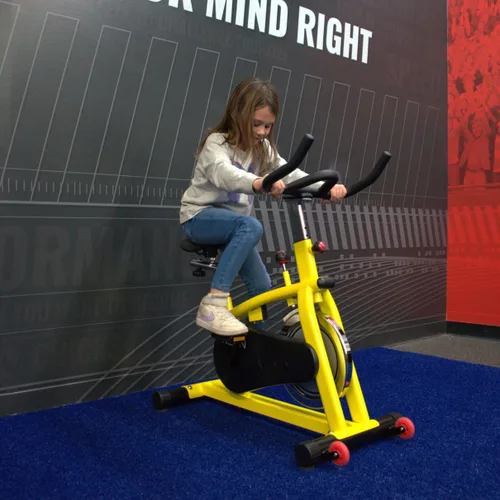 Miniatura 2 de Bicicleta estática para interiores para niños, bicicleta giratoria para niños, perfecta para el hogar o el aula, transmisión silenciosa para Amarillo