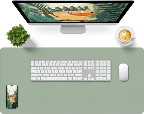 Miniatura 75 de Bloss Almohadilla de escritorio de cuero y reposamuñecas para teclado, alfombrilla grande para mouse + almohadilla para teclado + soporte de muñeca