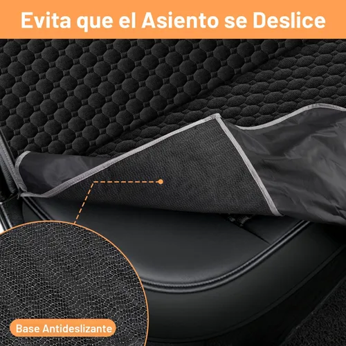 Miniatura 8 de Mancro Funda de asiento de automóvil para perro para asiento trasero, 2026 mejorada 600D, resistente, impermeable y resistente a los arañazos, Negro