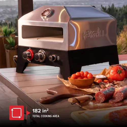 Miniatura 7 de Nexgrill Horno de pizza de gas para exteriores de 30 cm, estufa portátil de propano, parrilla para pizza, sistema de rotación fácil, cocina al aire