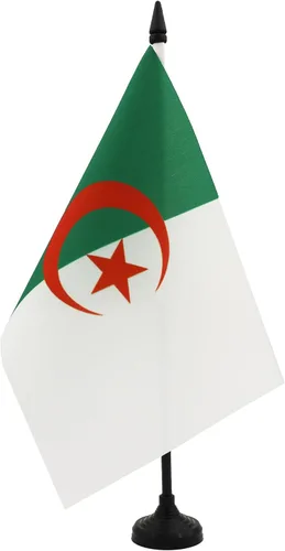 Miniatura 124 de AZ FLAG Sierra Leone Bandera de mesa 5'' x 8'' - Bandera de escritorio de Sierra Leona 21 x 14 cm - Bastón y base de plástico negro